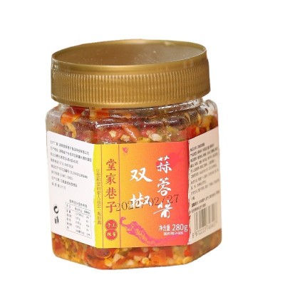 堂家巷子双椒蒜蓉酱 下饭炒菜拌面 湖南风味辣椒蒜蓉酱一件代发图5