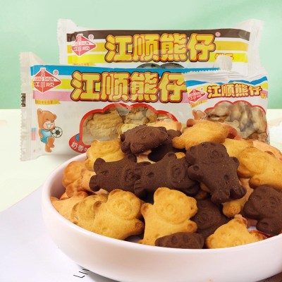江顺熊仔饼干小熊巧克力奶香手指饼8090后小时候老式童年怀旧零食图2