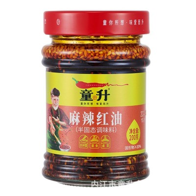 童升四川风味油泼辣子有渣麻辣红油辣椒油家用辣椒酱凉拌菜调味料图2