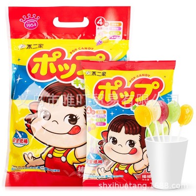 不二家棒棒糖60支桶装多口味儿童水果味牛奶棒棒糖零食糖 果批发图2