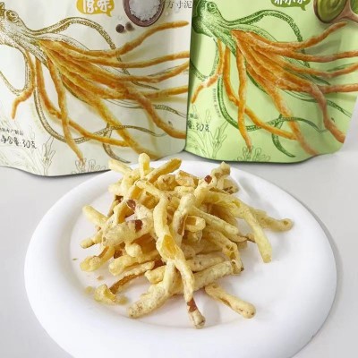 卜奇脆脆皮鱿鱼条芥末味原味解馋追剧休闲零食30g即食鱿鱼小吃厂图3