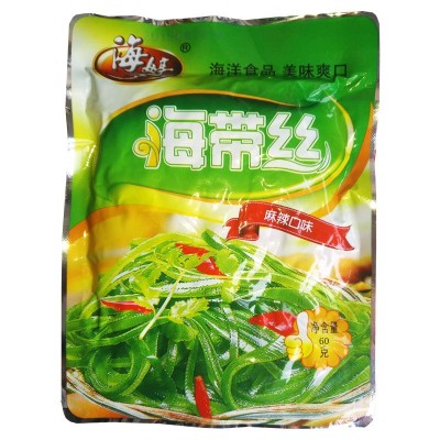 60克*25袋海婷海带丝开袋即食香辣原味鲜香麻辣味酱菜咸菜包装图1