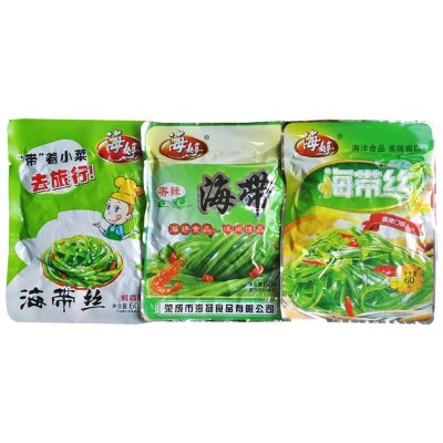 60克*25袋海婷海带丝开袋即食香辣原味鲜香麻辣味酱菜咸菜包装图2