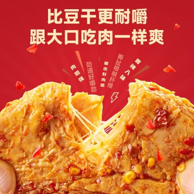 比比赞手撕素肉零食休闲食品小吃豆干辣条素牛肉素牛排解馋小包装图1