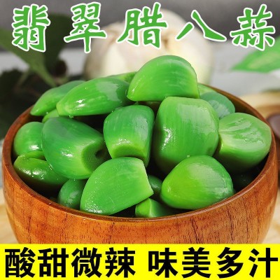 山东腊八蒜正宗翡翠大绿蒜腌制饭店商用糖醋蒜头泡蒜即食咸菜大全图2