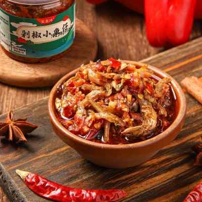 剁椒小鱼仔下饭菜开胃菜辣椒酱下酒菜酱腌菜厂家批发剁椒小鱼仔图3