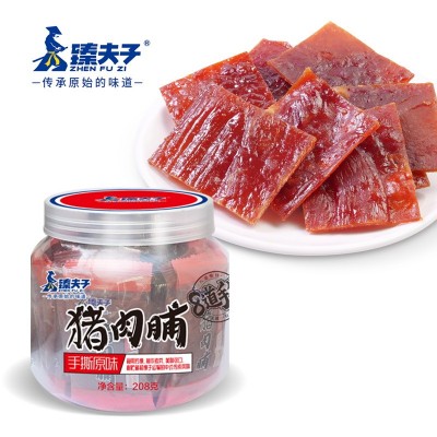 【臻夫子208g手撕猪肉脯】蜜汁猪肉干休闲零食整片原切独立小包装图2