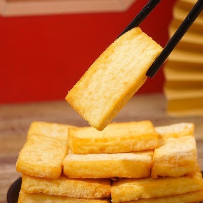 厂家直供扁油炸绢豆腐1kg冷链速运油炸美食零食小吃商用半成品图4
