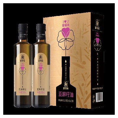 纯亚麻籽油礼盒500ml*2 食用油 企业员工福利 伴手礼图1
