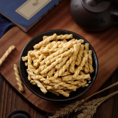 解馋 小麻花 128g海苔味烧烤味商用手工小麻花 零食小吃传统零食图2