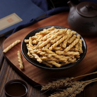 解馋 小麻花 128g海苔味烧烤味商用手工小麻花 零食小吃传统零食图3