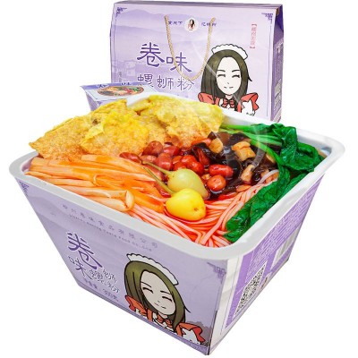 卷味螺蛳粉速食柳州大老胡螺狮粉酸辣冲泡型螺丝粉300g*9碗礼盒图5