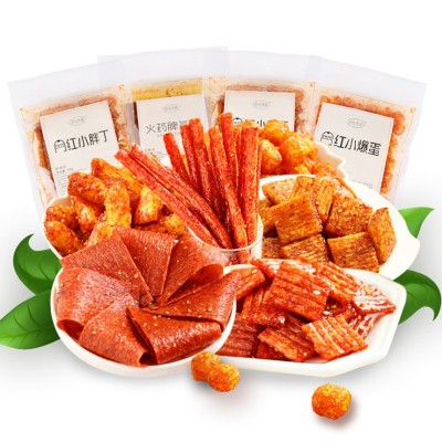 拾光悠味辣条大辣片辣皮125g面筋地摊休闲怀旧网红辣条小零食批发图5