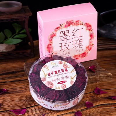 云南无硫冻干墨红玫瑰养生花茶特产食用重瓣墨红玫瑰罐装送礼定制图3