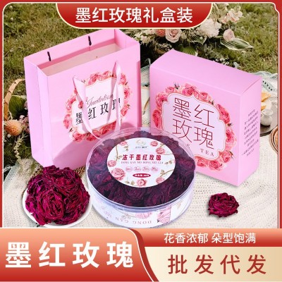 云南无硫冻干墨红玫瑰养生花茶特产食用重瓣墨红玫瑰罐装送礼定制图2