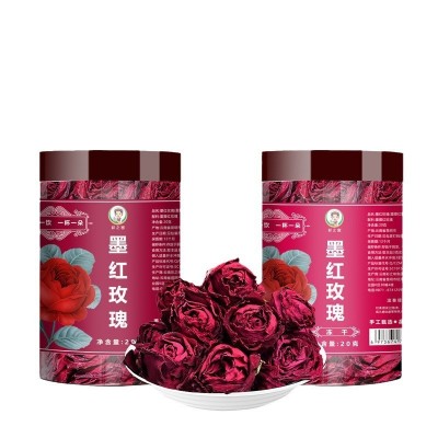 云南基地直发食用墨红玫瑰烘干 冻干玫瑰金边花冠养生花茶批发图5