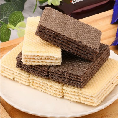 整箱批发可可街老酸奶冰激凌威化饼干咖啡威化饼干300g夹点心袋装图1