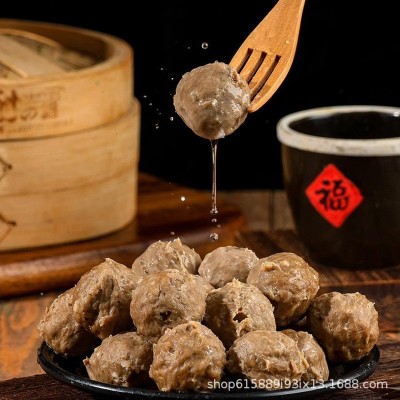 【厂家批发】潮汕牛肉丸中品纯牛肉丸工厂批发家用商用火锅麻辣烫图2