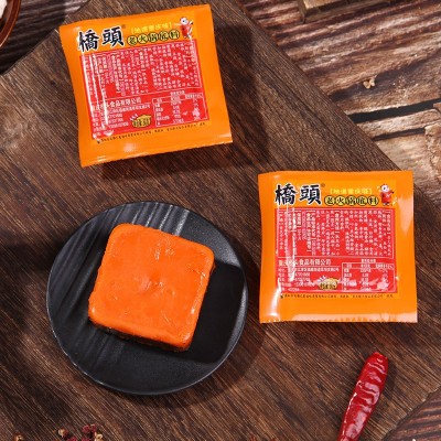 重庆桥头麻辣老火锅底料320g/袋 冒菜干锅用牛油小块火锅 底料批发图2