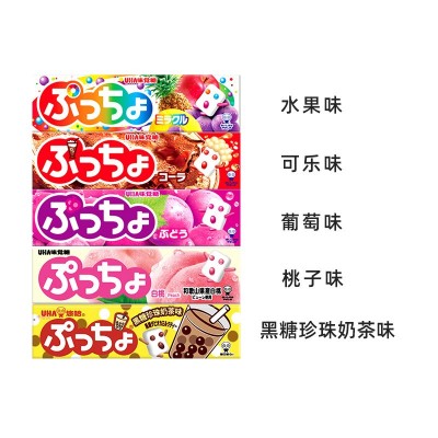 UHA悠哈日本进口糖果悠哈普超水果夹心软糖多口味软糖条糖喜糖50g图2