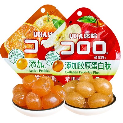 UHA悠哈果汁软糖酷露露爆浆水果味橡皮QQ糖网红零食糖果味觉糖图2