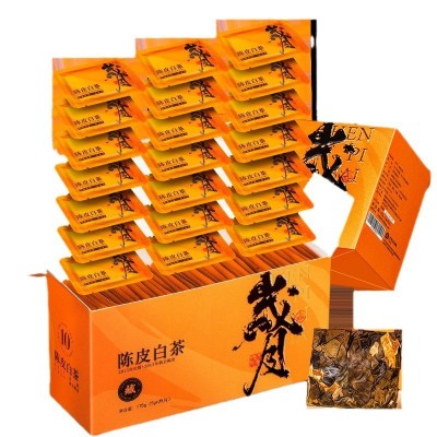 陈皮白茶白牡丹寿眉老白茶贡眉小方片饼干茶茶叶一件代发盒 装175g图5
