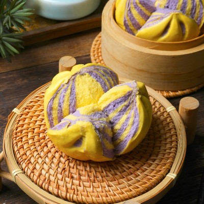 网红玫瑰开花馒头方便速食营养儿童早餐冷冻半成品粗粮包子点心图1