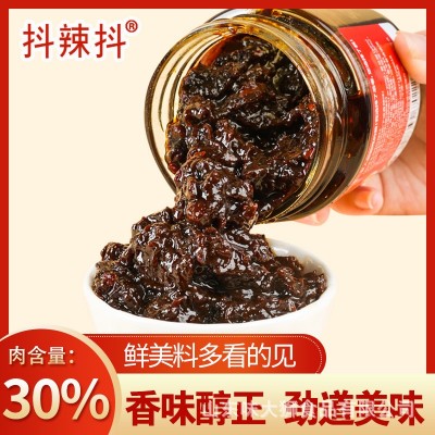 大肉粒牛肉酱 驴肉酱香辣下饭酱 拌面卤子 五香驴肉酱瓶装图2
