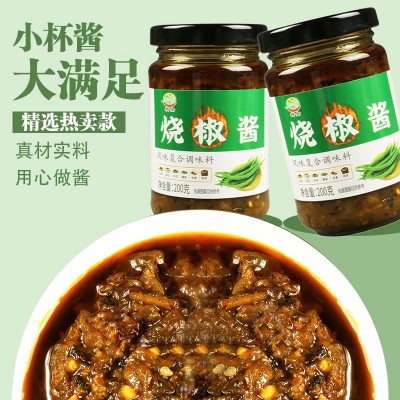 四川烧椒酱爆下饭拌饭酱川味鲜椒酱批发 川式青椒酱下饭菜 辣椒酱图3