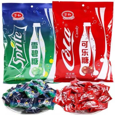 万和可乐雪碧青柠汽水味硬糖350g柠檬可乐味糖抖音招待零食喜糖果图2