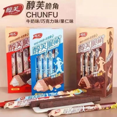 醇芙脆角巧克力棒棒三角形22克果仁味牛奶味巧克力味夹心饼干图4