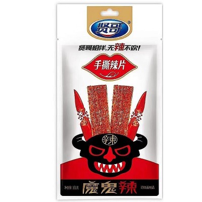 贤哥辣条101g香片素牛肉素鱼片网红零食小吃面筋辣片休闲食品批发图5
