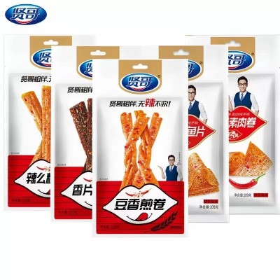 贤哥辣条101g香片素牛肉素鱼片网红零食小吃面筋辣片休闲食品批发图4