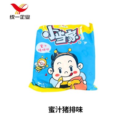 统一小当家干脆面整箱48包酥脆捏碎面香辣蟹五香牛肉蜜汁猪排红烧图5