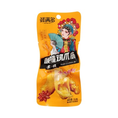 鲜满多酸辣鸡爪筋鸡脚筋柠檬味多味鸡脆骨鸡肉休闲零食批发整箱图4