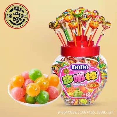 徐福记dodo多嘟棒棒糖水果味网红怀旧儿童零食散装桶装108支混装图4