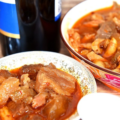 内蒙特产红烧筋头巴脑650g香辣速食牛杂煲火锅加热即食下酒菜图4
