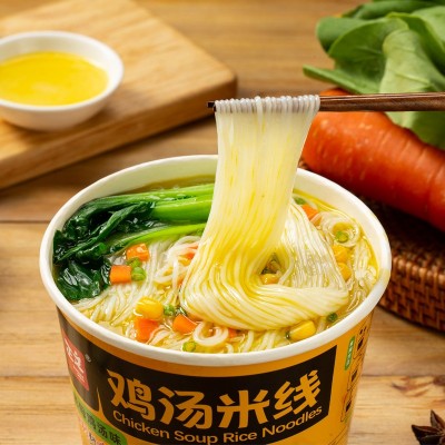 正文鸡汤米线110g*12桶装过桥米线粉丝整箱批发宵夜充饥方便速食图4