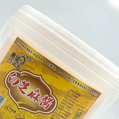 蜀威龍腾传统工艺白芝麻酱5kg火锅蘸料调味酱家用商用桶装芝麻酱图4