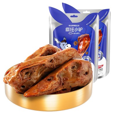 疯狂小驴老卤鸭头卤味熟食即食香辣鸭肉鸭货休闲零食小吃开袋即食图5