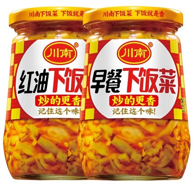 川南335g黄花红油早餐豇豆学生下饭菜麻辣萝卜干剁椒榨菜芯开味菜图2