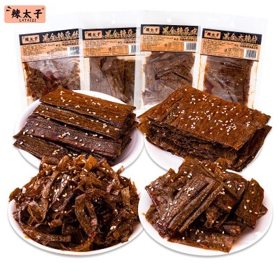 辣太子黑金辣条组合湖南特产网红大辣片豆皮豆卷豆丝追剧解馋小吃图5