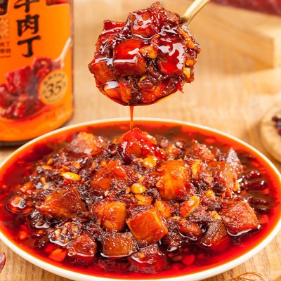 川南香辣牛肉丁253g牛肉酱下饭酱拌饭酱拌面酱下饭辣椒酱即食图2