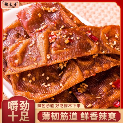 辣太子虎纹泡泡干湖南特产香辣豆皮豆腐干辣味零食解馋休闲小吃图4