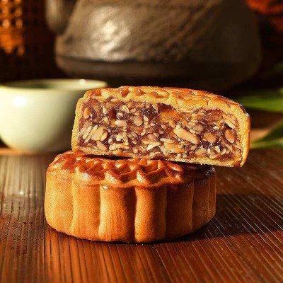 散装广式高端伍仁大月饼叉烧火腿源头厂家皮薄馅多糕点礼赠图3