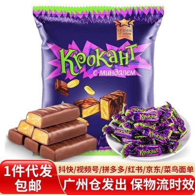 俄罗斯进口紫皮糖KDV原装果仁夹心巧克力喜糖果年货网红小零食品图2