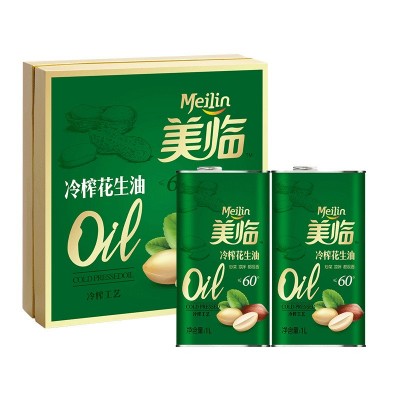 美临冷榨花生油一级食用油礼盒装1L*2瓶图4