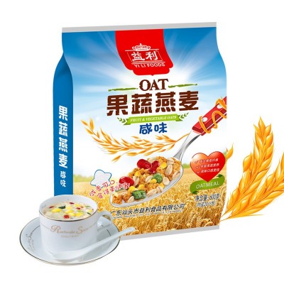 益利咸味果蔬燕麦片 即冲即食营养早餐代餐粉 厂家批发代发招代理图4