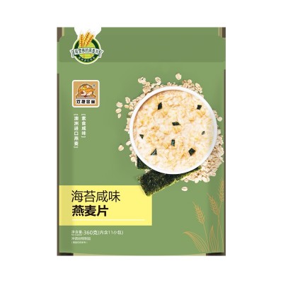 双捷金雀360克海苔咸味燕麦片成人学生早餐免煮速食懒人冲饮品图5
