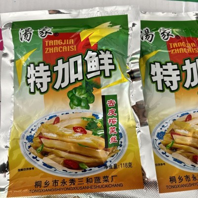 汤家特加鲜去皮榨菜丝118克1包